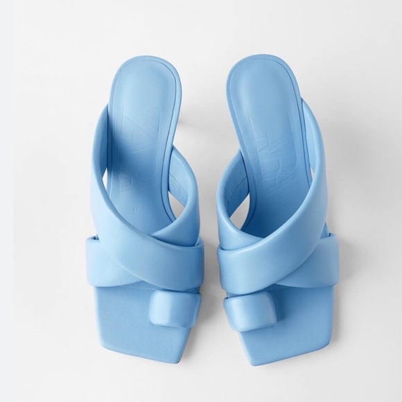 NWT Zara Padded Leather Heels - Picture 9 of 11